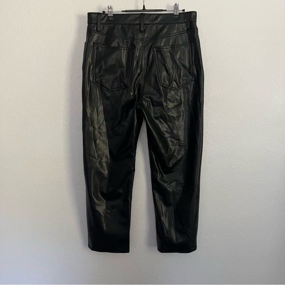 Abercrombie The Ankle Straight Ultra High Rise Vegan Leather Pants 31 12 - Picture 4 of 4